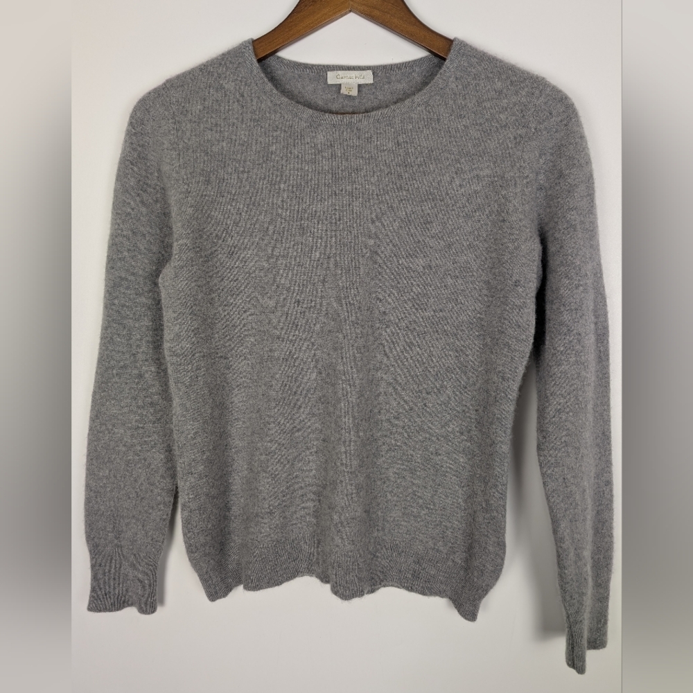 Garnet Hill 100% Cashmere Long-Sleeve Crewneck Preppy Minimalist Quiet Luxury